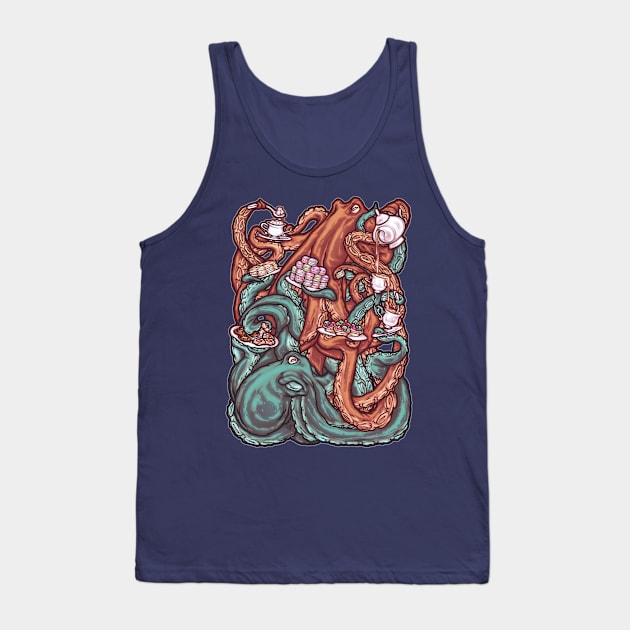 Octopus Tea Party Tank Top by pbarbalios